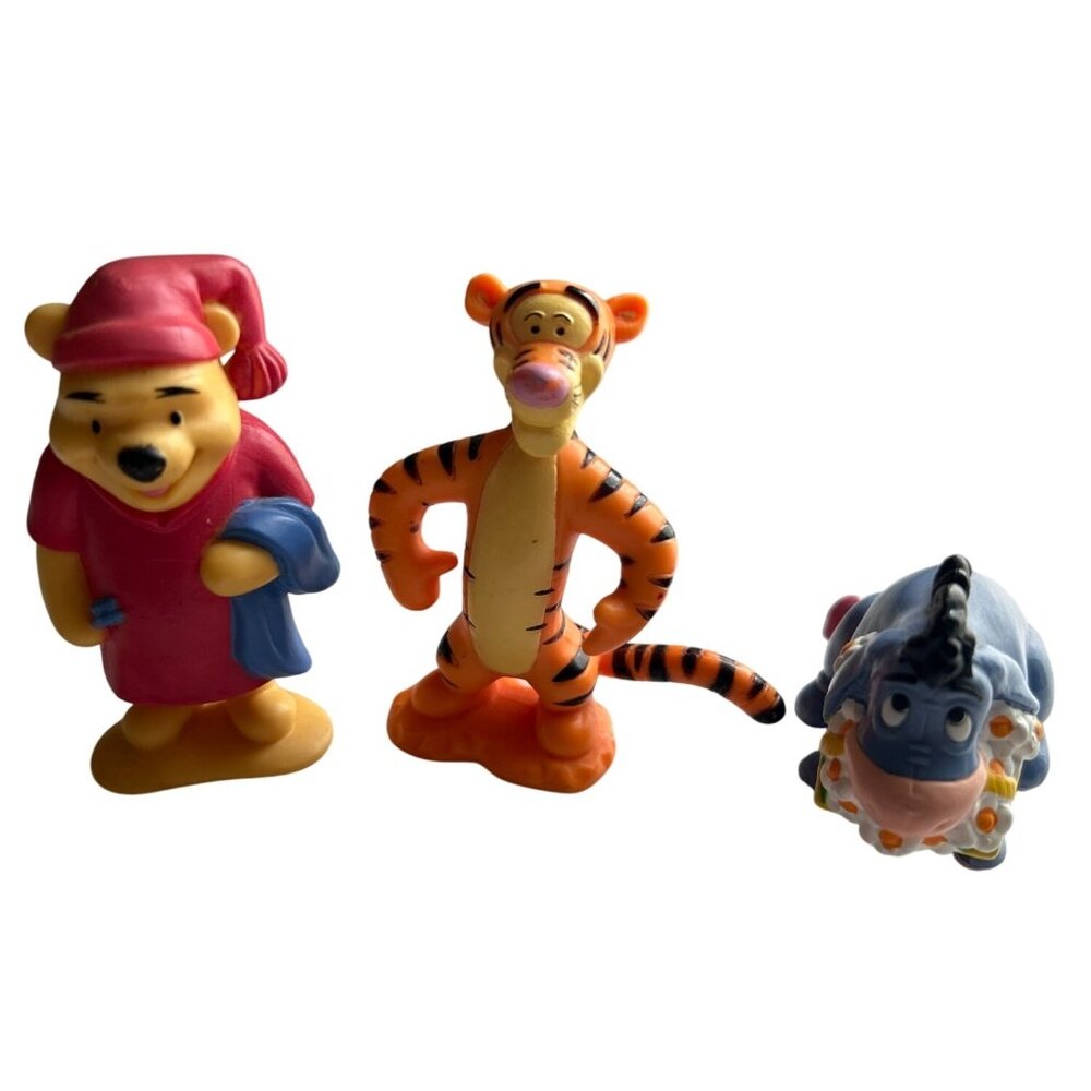 Disney Winnie The Pooh Tigger & Eeyore PVC Action Figure Set - 2-3" Tall